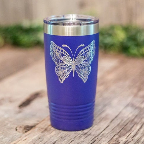 Butterfly Mandala Custom Engraved YETI Tumbler – Sunny Box