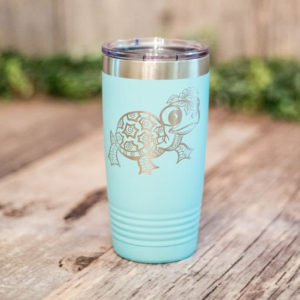 Cute Turtle – Engraved Stainless Steel Tumbler, Yeti Style Cup