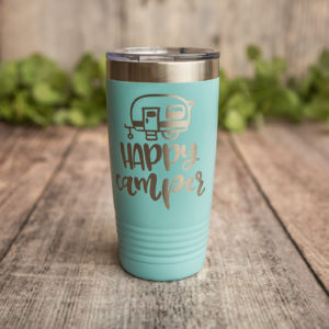 Happy Camper – Engraved Stainless Steel Tumbler, Yeti Style Cup
