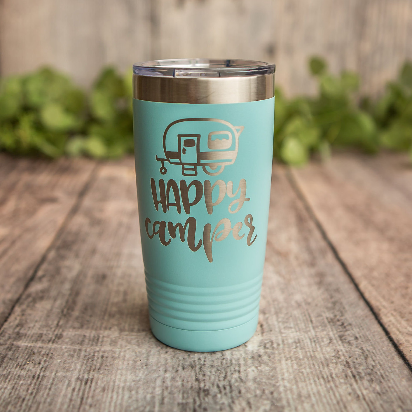 Happy Camper - Engraved Stainless Steel Tumbler, Yeti Style Cup, Happy  Camper Cup