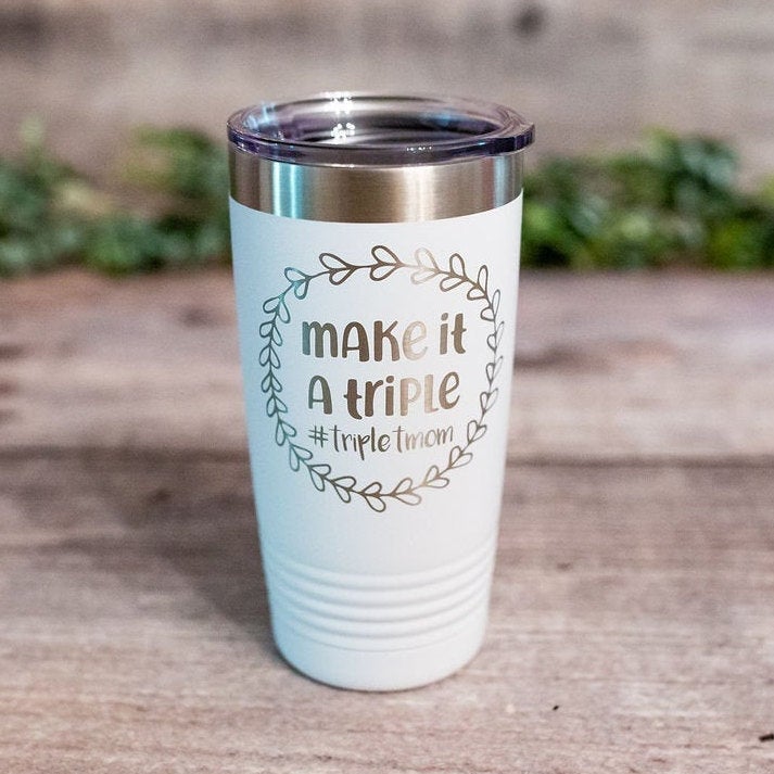 I Was Normal 3 Kids Ago - Engraved Funny Mom Tumbler, Triplet Gift Cup,  Gift For Mom Of Triplets