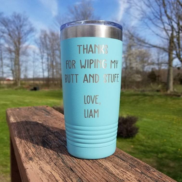 Dear Dad Personalized Engraved Tumbler With Kids Names, Stainless Cup, Gift  For Him – 3C Etching LTD