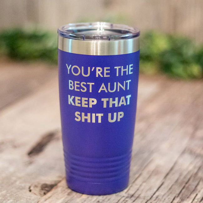 Best Aunt Ever Gift - 26 oz Skinny Stainless Steel Insulated
