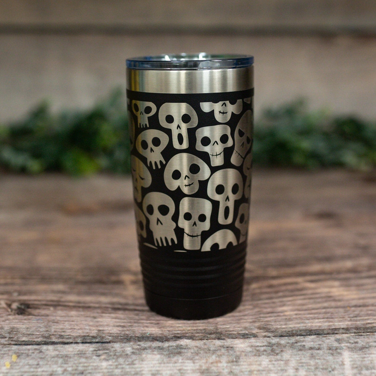 Sugar Skull 32 Oz Travel Tumbler With Lid and Straw 