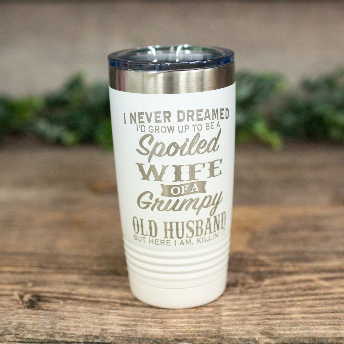 I Like My Coffee Hot Just Like My Husband – Engraved Tumbler For Her, Funny  Mothers Day Mug, Funny Gift For Wife – 3C Etching LTD