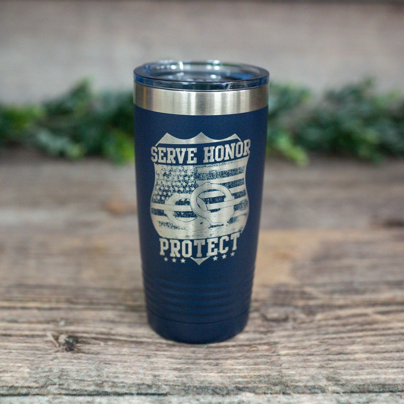 Police Officer's Personalized Travel Coffee Mug with Handle