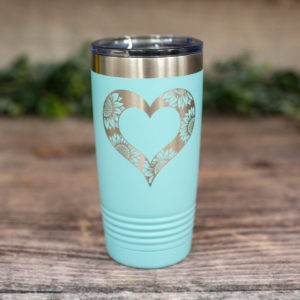 Personal Name Sunflower Heart – Engraved Stainless Steel Sunflower Tumbler, Insulated  Travel Mug, Cute Gift For Her – 3C Etching LTD